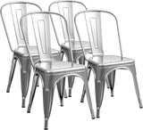Furmax Metal Dining Chair Indoor-Outdoor Use Stackable Classic Trattoria Chair Chic Dining Bistro Cafe