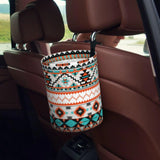 Leopard Print Collapsible Car Trash Bin With Strap – Leakproof Multipurpose Automotive Waste Container