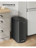 Slim Trash Can, 13-Gallon Garbage Can For Narrow Spaces With Soft-Close Lid