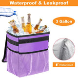 Car Trash Can Foldable Garbage Bin Leakproof 2.3 Gallons Car Trash Bag
