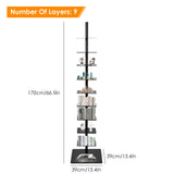 Metal Spine Bookshelf 9-Tier Metal Vertical Bookshelf DIY Spine Book Tower