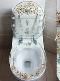 Clear Resin Toilet Seat Stainless Steel Hinged Toilet W/ Dried Flowers Cover 330Lbs