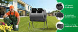 Compost Bin Outdoor 37.5 Gallon All-Season Dual Chamber Tumbling for Garden, Kitchen