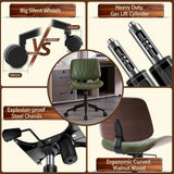 Armless Desk Chair, PU Leather Office Chair, Ergonomic Computer Task Chair