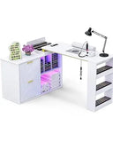 Manicure Table Nail Desk for Nail Tech with Dust Collector & Wrist Rest, Acetone Resistant Beauty Salon
