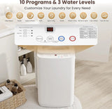 14 lbs Portable Washing Machine, Fully Automatic Compact Washer with 10 Cycles, Drain