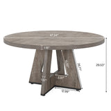 Tribesigns Round Dining Table for 4, 47 Inch Farmhouse Kitchen Table Small Dinner Table