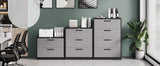 4 Drawer Lateral Metal Filing Cabinet with Lock-File Cabines-Organization Storage Cabinets