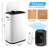 Automatic Trash Can with Lid,14.5 Gallon Smart Trash Can for Bedroom, Bathroom, Kitchen