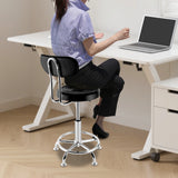 Stool Salon Chair with 360-degree Swivel Seat Heavy Duty Hydraulic Height Adjustable High Barber