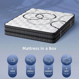 Queen 12 Inch Hybrid Spring Mattress, Medium Firm Comfort Foam