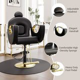 Reclining Barber Salon Chair 360°Swivel Barber Chair with Heavy Duty Hydraulic Pump for Spa Shampoo Hair