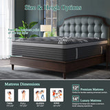 12" Gel Memory Foam Hybrid Pocket Spring Mattress Twin Full King Queen