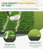 Dual-Turf 5x4ft Golf Mat, with Alignment Aid, Indoor Outdoor Practice, Green