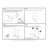 Adjustable Metal Rolling Garment Rack, Clothes Organizer with Wheels, Chrome & White, Portable Wardrobe