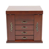 5 Tiers 4 Drawers Wooden Jewelry Box with Mirror for Necklace Earring