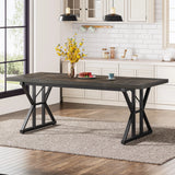 Tribesigns Dining Table for 6 People, 70.8-Inch Rectangular Wood Dining Table