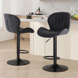 JHK Ergonomic Modern 360° Swivel Dining Chairs Set of 2 Adjustable Fabric Upholstered Kitchen