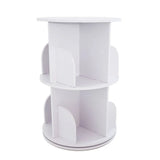 Rotating Bookshelf 2 Tier 360° Display Floor Standing Bookcase Stackable Shelves Bookshelf Organizer for Home Office