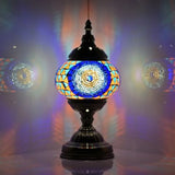 Turkish Moroccan Table Lamp Lantern with Handmade Mosaic Glass Lampshade