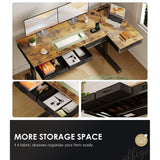 63 Inch L Shaped Electric Standing Desk with Drawers, Height Adjustable Large Desk