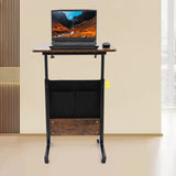 Adjustable Height Standing Desk, Portable Laptop Desk, Rolling Computer Stand