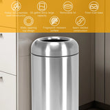 16 Gallon Commercial Big Garbage Bin with Detachable Lid Round Outdoor Trash Bin Wear Resist for Home/Office/Restaurant/Restroom