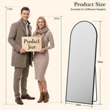 58 x18 Arched Full Length Mirror w/ Stand, Aluminum Alloy Frame for Bedroom