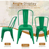 Furmax Metal Dining Chair Indoor-Outdoor Use Stackable Classic Trattoria Chair Chic Dining Bistro Cafe