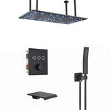 Nickel/Chrome/Black LED 40cm/80cm rectangular brass shower nozzle faucet bathroom accessories