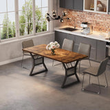 70.8 Inch Large Dining Table for 6-8, Industrial Wooden Kitchen Table