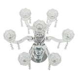 Crystal Candle Holder, 7-Arm 14 Inch Crystal Taper Candlestick Candelabra