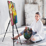66-Inch Adjustable Metal Easel Stand for Painting, Displaying & Drawing - Lightweight Portable for Tabletop