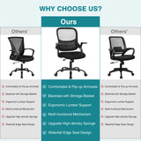 JHK Ergonomic Mid-Back Mesh Backrest Office Desk Chair Computer Lumbar Support Rolling Swivel Gaming Chairs