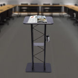 Ergonomic Curved Podium Floor-Standing Pulpit Lecture Podium