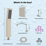 Hibbent Dual Shower Head Combo, High Pressure Handheld Shower Wand, 16'' Adjustable