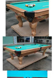 Pool Table Household 233.33cm Billiards Solid Wood Carving Antique Ball Table American Table Tennis Bar