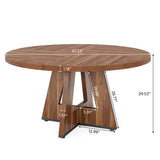 Tribesigns Round Dining Table for 4, 47 Inch Farmhouse Kitchen Table Small Dinner Table