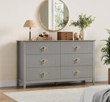 Dresser for Bedroom w/ 6 Drawers, 54" Extra Wide Modern Chest of Drawers