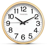 TIMESS 13-inch wood grain wall clock, perpetual calendar, silent timekeeping