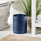 Steel Metal 2 Gallon 7 Liter Trash Can Wastebasket, Garbage Bin with Handles for Bathroom, Kitchen