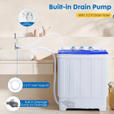 Twin Tub Portable Washing Machine for Home, Camping, RVs - Blue, 28lbs Capacity with 18lbs