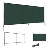 5'Hx12'W Outdoor Freestanding Privacy Screen Fence Panels with Iron