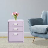 3 -Tiers  Vertical File Cabinet Metal Mobile File Cabinet with Lock