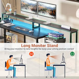 L Shaped Desk with Power Outlet Reversible L Shaped Computer Desk with File Drawer
