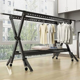 Collapsible Portable Clothes Drying Rack with 360-Degree Swivel Wheels
