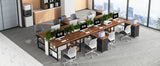 Tribesigns Two Person Desk with Bookshelf, 78.7 Computer Office Double Desk