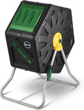 Outdoor Single Chamber Plastic Compost Tumbler - Fast Composting Heavy-Duty Bin