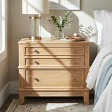 27.3 Inch Solid Wood Nightstand, Century ern Night Stand with Big Ders