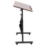 Adjustable Height Standing Desk, Portable Laptop Desk, Rolling Computer Stand